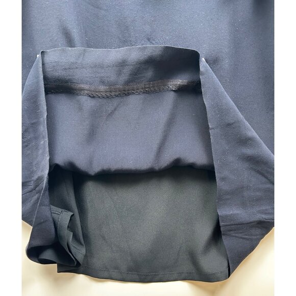 Anthropologie Maeve Navy Blue Crochet Strap Ruffle Overlay Mini Dress - Size 10 - Picture 3 of 10